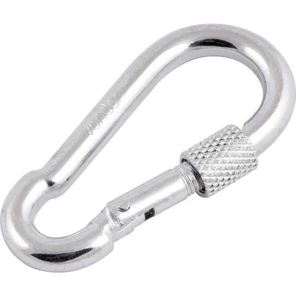 Mosquetão Galvanizado 6x60mm 120kg com Trava Roscada Uso Leve - VONDER
