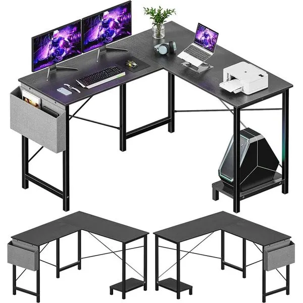 Mesa Gamer Em Formato De L Sweetcrispy Preto Escuro A-MBI