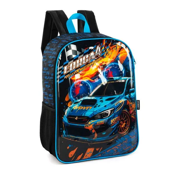 Mochila de Costas Infantil Força 4 Poliéster Azul IS40981FAAZ - MaxLog