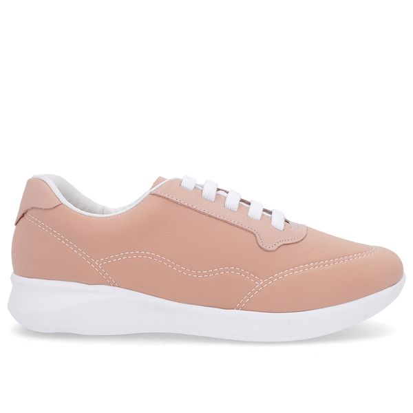 Tênis Casual Rosa Elastano Cadarço Elástico 37