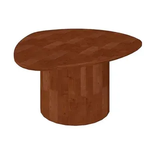 Mesa de Centro 6029 Orgânico Madeira Maciça MDF 72CM Imbuia Verniz Clássico Moderno