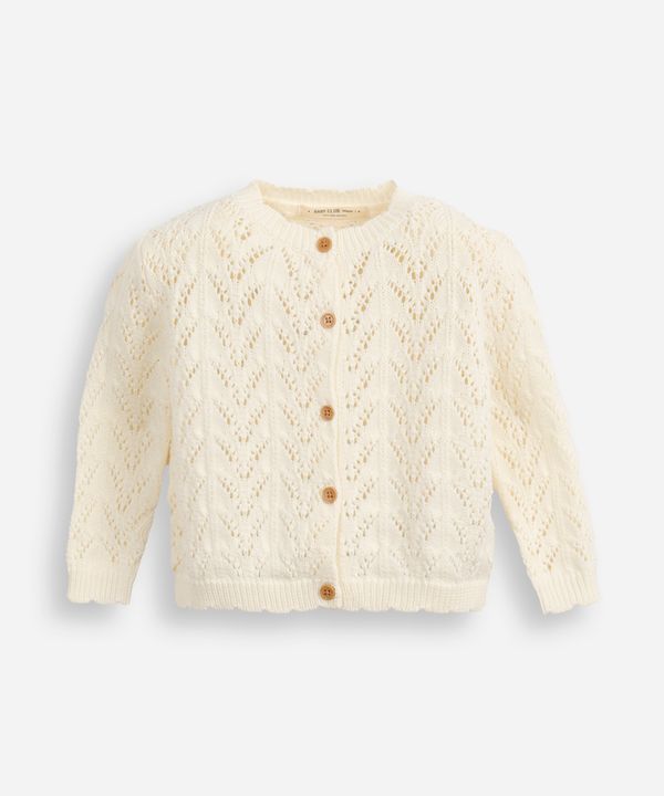 cardigan de tricot infantil texturizado off white 2