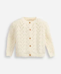cardigan de tricot infantil texturizado off white 5