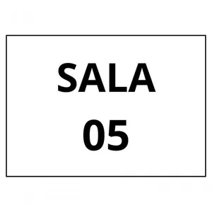 Placa de Sinalização 1-2 Oficio Sala 05 [F031] para Identificação de Ambientes em MDF Gravado a Laser Natural Trovarelli Placa de Sinalização 1-2 Oficio Sala 05 [F031] em MDF Gravado a Laser Natural Trovarelli Móveis