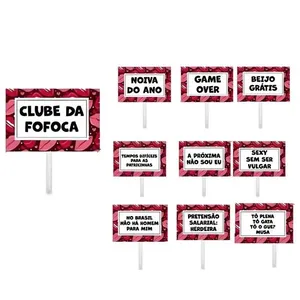 Kit 10 Plaquinhas Decorativas Despedida de Solteiro Papel Triplex e Resina Plástica 16x24CM Extra Festas Kit 10 Plaquinhas Despedida de Solteiro Papel Triplex 16x24CM Extra Festas
