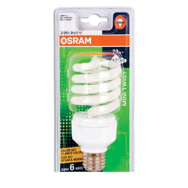 Lâmpada eletrônica fluorescente Dulux 8.0Hs 220V 23W 6500K branca Osram