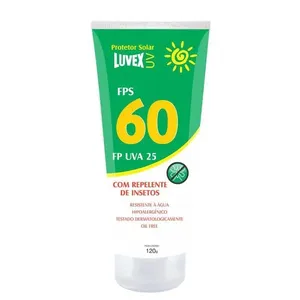 Creme Protetor Solar com Repelente para Insetos Fps-60 120G Agua para Raios Uva/Uvb - Luvex