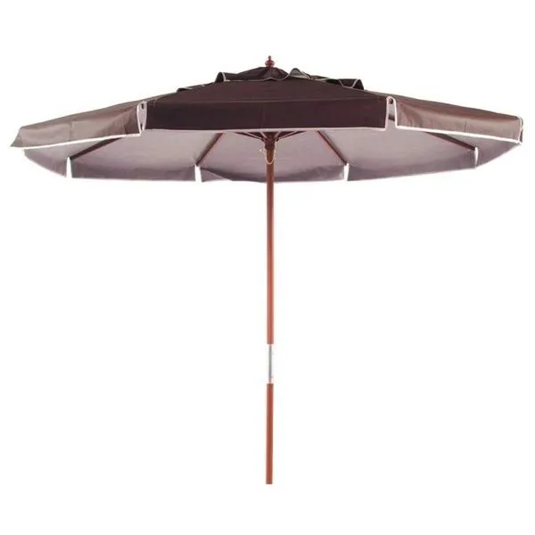 Ombrellone Bel Bagum Marrom Em Madeira E Pvc 2,40 Metros Com Base 240812 (MP)