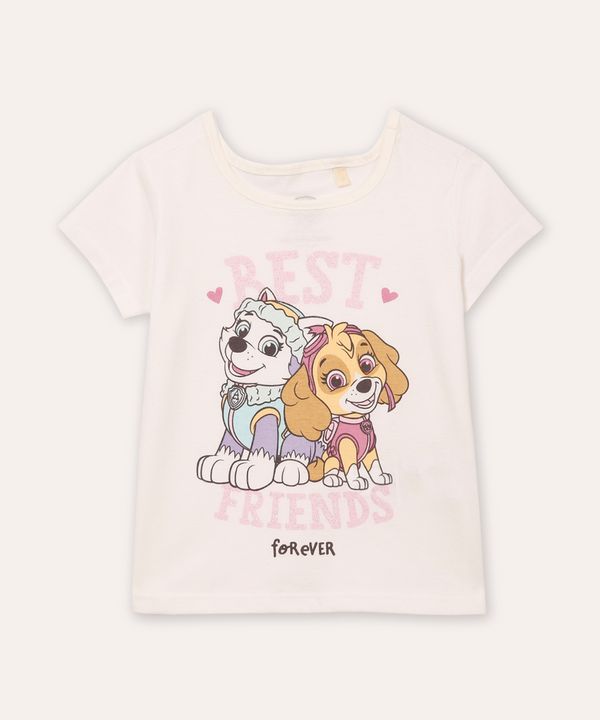 blusa infantil de algodão skye e everest com glitter off white 3