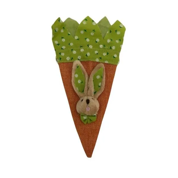 Bolsinha Saquinho Cone Cabeça De Coelho Páscoa Para Doces