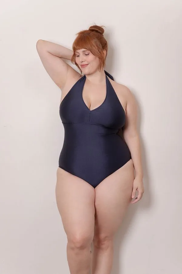 Maiô Frente Única Plus Size Marinho-G