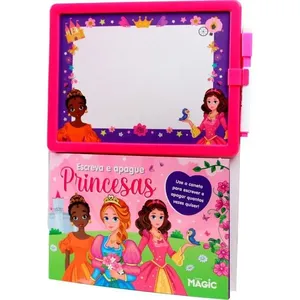 LIVRO BRINQUEDO ILUSTRADO LOUSA ESCREVE E APAGA PRINCESA
