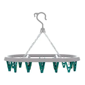 Mini Varal Oval FlashLimp LAV6803 com 24 Prendedores em Plástico