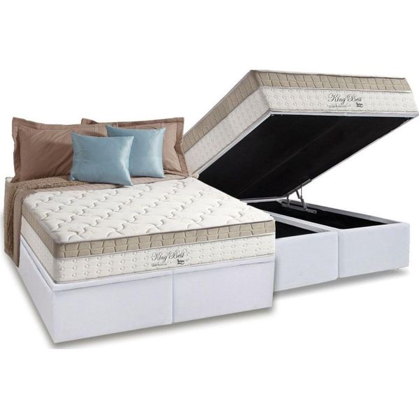Cama Box com Baú King Best Euro Pillow Molas Ensacadas Anjos