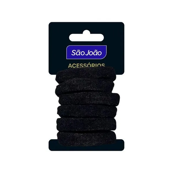 Elástico para Cabelo Preto São João Acessórios 8619 ELASTICO P/CABELO 8619 PRETO SAO JOAO