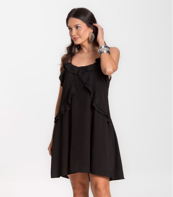 Vestido Curto Feminino Boho De Alças Select Preto GG