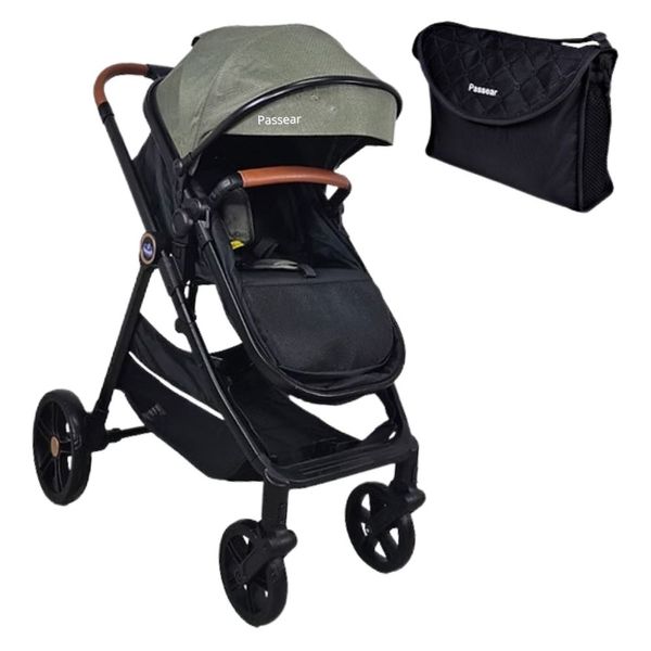 CARRINHO DE BEBE 3 EM 1 APOLO VERDE + BOLSA - PASSEAR BABY
