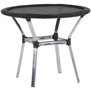 Mesa Emily Com Tampo Tramado Em Alumínio Trama Original Argila