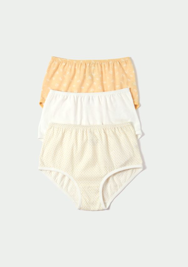 Kit Com 3 Calcinhas Cintura Alta - Multicolorido M