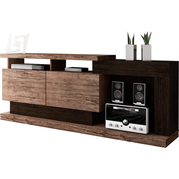 Rack Fusion Smart, MDP, 2 Portas - LINEA BRASIL Naturale / Wengue