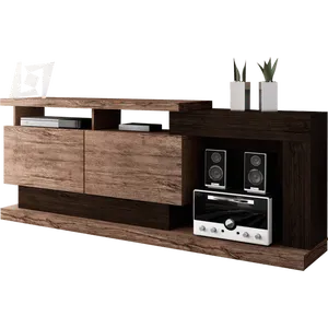 Rack Fusion Smart, MDP, 2 Portas - LINEA BRASIL Naturale / Wengue