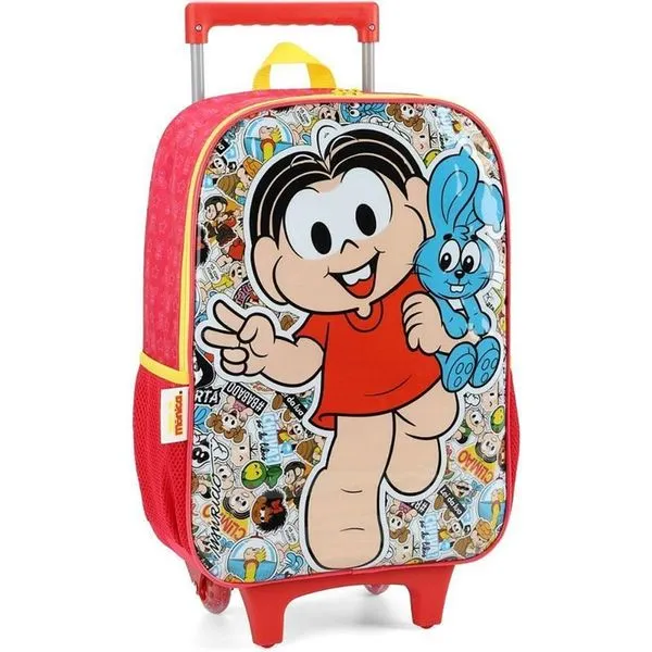 Mochila Infantil com Rodinha Turma da Mônica g 16 Polegadas Vermelha Luxcel Mochila Infantil com Rodinha Turma da Mônica g Vermelha Luxcel
