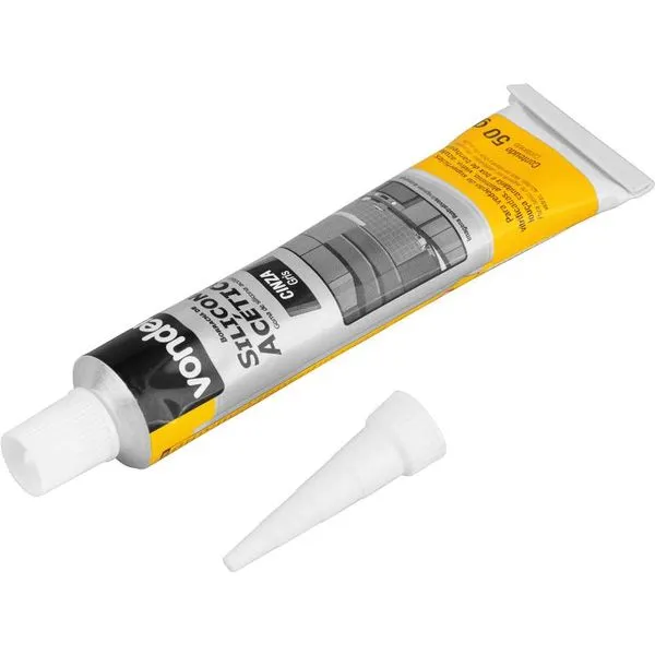Borracha de silicone acético cinza 50 g (embalagem com 24 unidades) VONDER