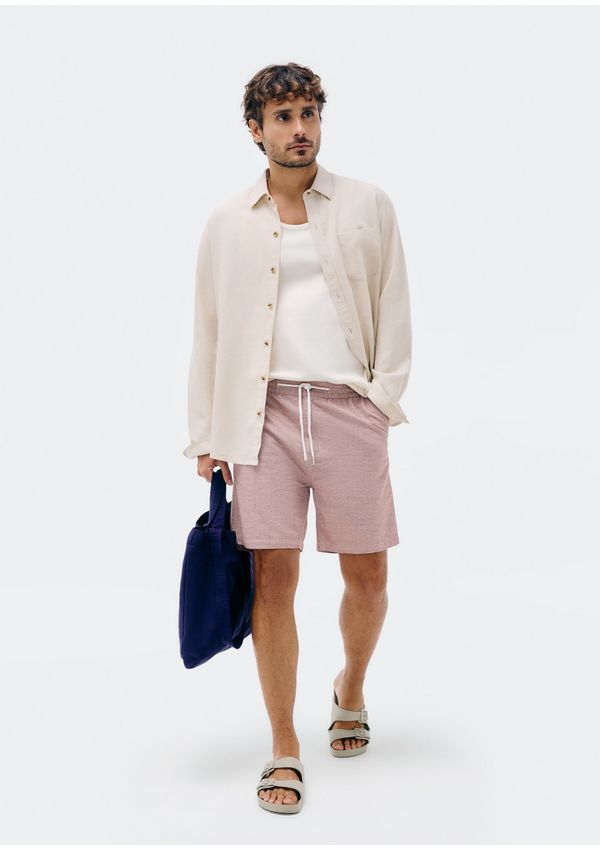 Bermuda Masculina Reta Fio Tinto - Rosa 036