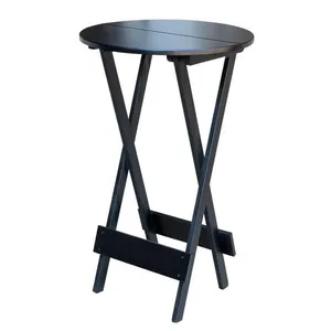 Mesa Bistrô Dobrável De Madeira Maciça - Preto - Preto
