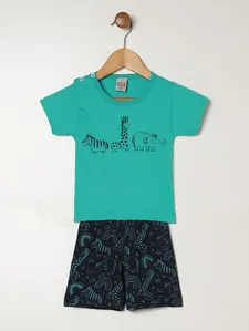 Conjunto Curto Infantil Para Bebê - VERDE M