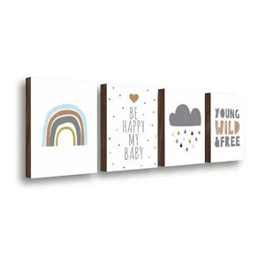 Kit 4 Quadros Decorativos Quarto De Bebê 30x40cm