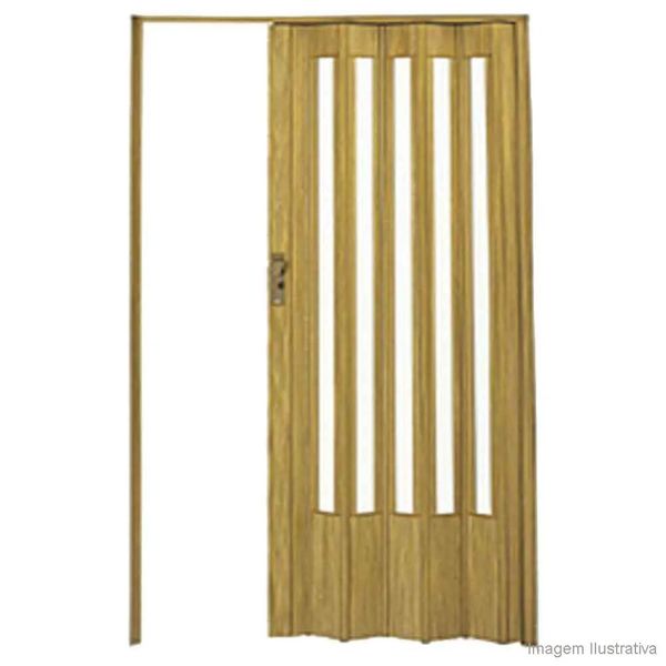 Porta Sanfonada de PVC Translucida 210x60cm com Fechadura Cereja BCF