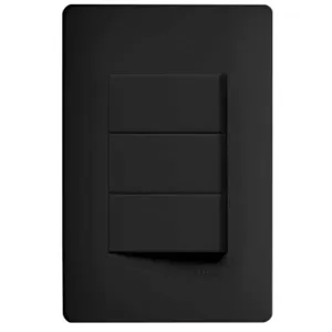Interruptor de Embutir Fame Habitat Triplo 250V 16A 4051 Preto (MP)