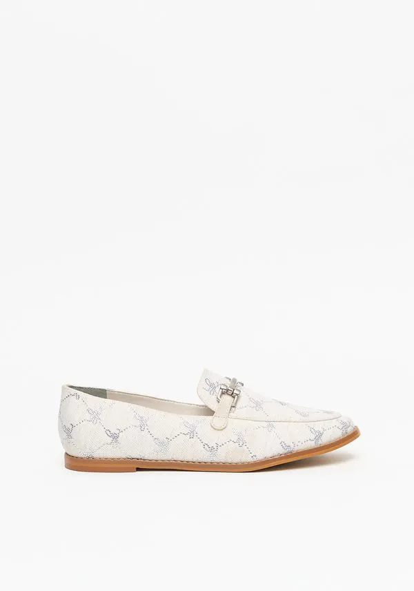 Mocassim Monograma Brilhos Bege 37