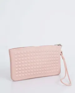 Carteira Mini Bag Sintética Texturizada Rosa Claro UN
