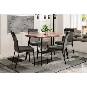 Mesa Sala Jantar Stellar 120cm+ 4 Cadeiras Duo Preto Carraro