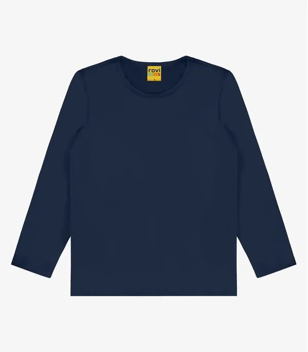 Camiseta Menina Manga Longa Térmica Rovi Kids Azul 8