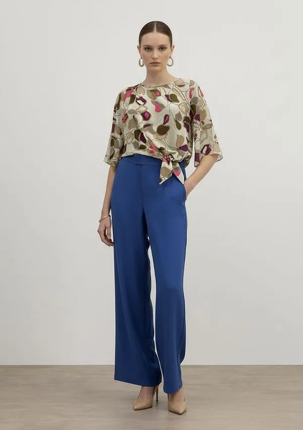 Blusa Solta Decote Careca Manga Curta Cropped Bege G