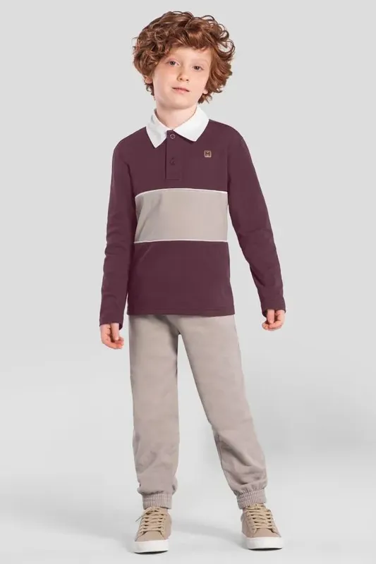 Camisa polo infantil menino colorblock Mundi -4