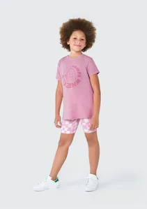 Bermuda Infantil Menina Estampada - Rosa 014