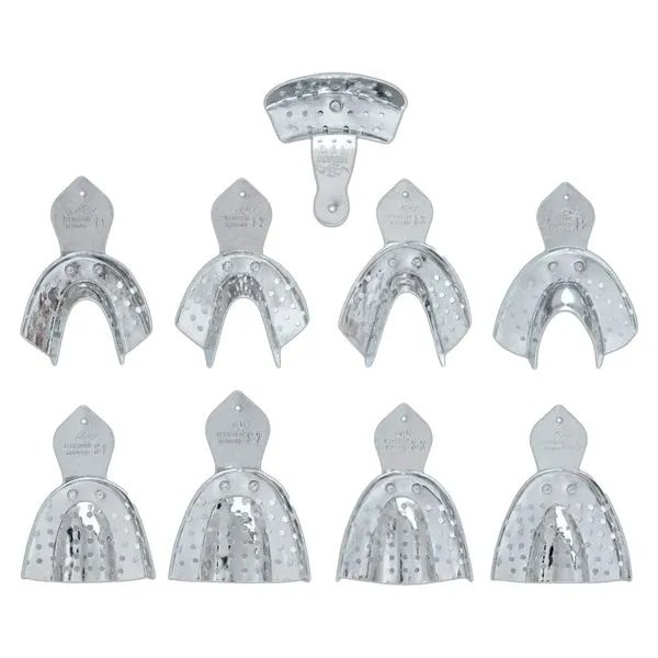 Kit Com 9 Moldeiras Dentadas Perfuradas Alumínio Tecnodent