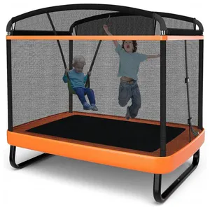 Giantex GT10004BL TW Cama Elastica Infantil com Diâmetro , Rede de Proteção e Balanço para até 100 kg, Azul 110v