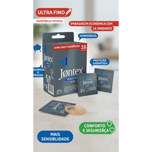 Preservativo Lubrificado Jontex Sensitive 16 + 16 Kit 2 Caixas