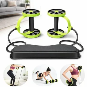 Aparelho de Ginástica Portátil Revoflex Xtreme Roda Abdominal com Elásticos para Treino Completo em Casa Roda Abdominal Revoflex Xtreme com Elásticos para Treino Completo em Casa