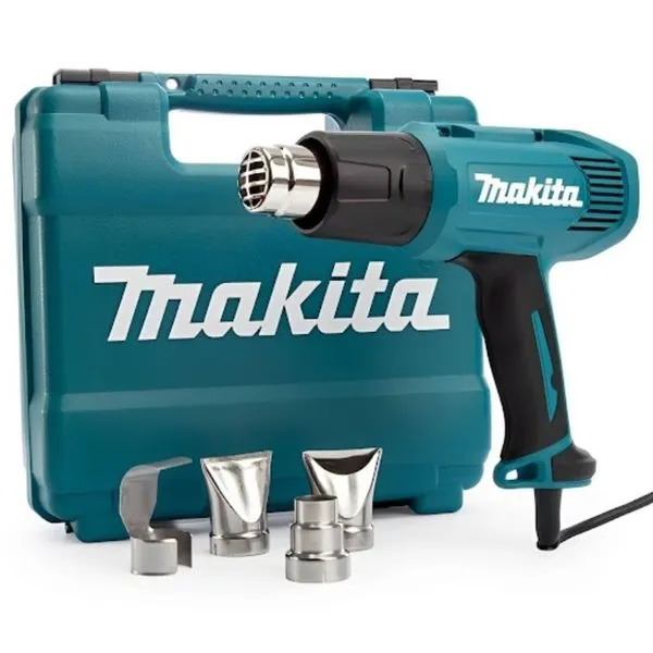 Soprador Térmico HG5030K 1600W 220V Temperatura 350 a 500 graus C com 4 Bicos e Maleta Makita Soprador Térmico HG5030K 1600W 220V 350 a 500 graus C com Maleta Makita