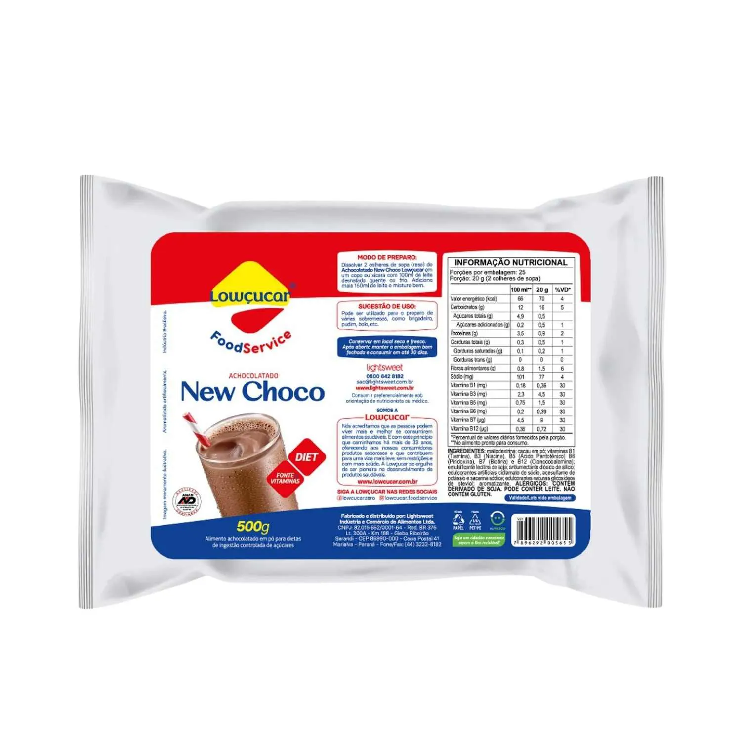 Achocolatado Diet New Choco Lowçúcar Refil 500g