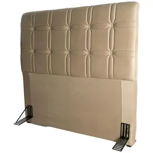 Cabeceira para Cama de Solteiro Hellen Zeus com Revestimento Platinum - 90cm de largura Bege