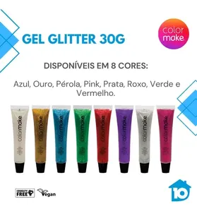 Gel Glitter Bisnaga ColorMake Roxo 30g