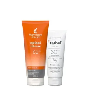 Kit Cuidado da Pele Mantecorp - Protetor Solar Corporal Fps 60 200ml + Protetor Solar Facial Fps 60 60g Kit