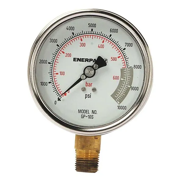 Manômetro Reto 10.000lbf/pol² 700bar 1/2"NPTF todos Cilindros GP10S ENERPAC